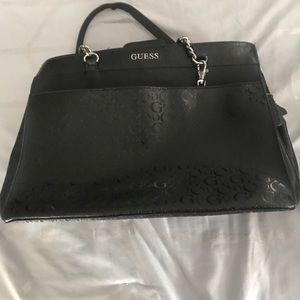 Black leather guess purse